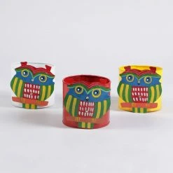 Exotic Flora Pots & Planters Set Of Three Owl Railing Planters