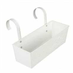 Exotic Flora Pots & Planters Embossed Rectangular Pot White