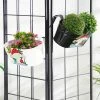 Exotic Flora Set Of Two Mushroom Tub Black & White Pots & Planters