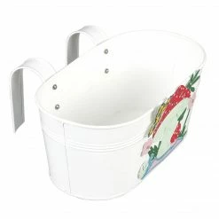 Exotic Flora Set Of Two Mushroom Tub Black & White Pots & Planters