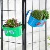 Exotic Flora Set Of Two Fish Tub Blue & Green Pots & Planters