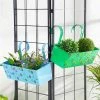 Exotic Flora Pots & Planters Set Of Two Handpainted Rectangle Planter Blue & Green