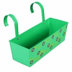 Exotic Flora Pots & Planters Set Of Two Handpainted Rectangle Planter Blue & Green