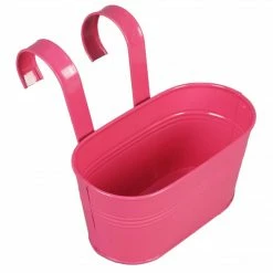 Exotic Flora Pots & Planters Set Of Two Oval Railling Planter Small Blue & Pink