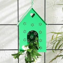 Exotic Flora Hut Shape Bird House Green Pots & Planters