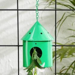 Exotic Flora Round Hut Bird House Green Pots & Planters