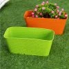 Exotic Flora Set Of Two 12'' Embossed Pot Green & Orange Pots & Planters