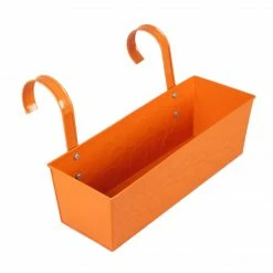 Exotic Flora Embossed Rectangular Pot Orange Pots & Planters