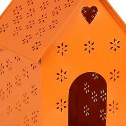 Exotic Flora Hut Shape Bird House Orange