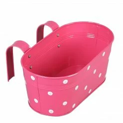 Exotic Flora Pots & Planters Set Of Two Polka Dot Oval Railling Planter Big Purple & Pink 5 Exotic Flora Pots & Planters Set Of Two Polka Dot Oval Railling Planter Big Purple & Pink