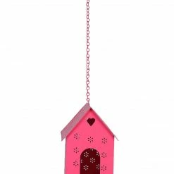 Exotic Flora Hut Shape Bird House Pink