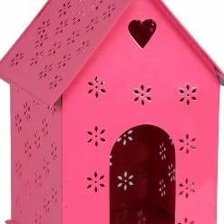 Exotic Flora Hut Shape Bird House Pink