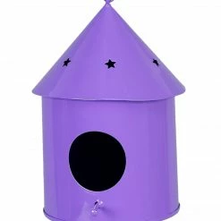 Exotic Flora Round Hut Bird House Purple Pots & Planters