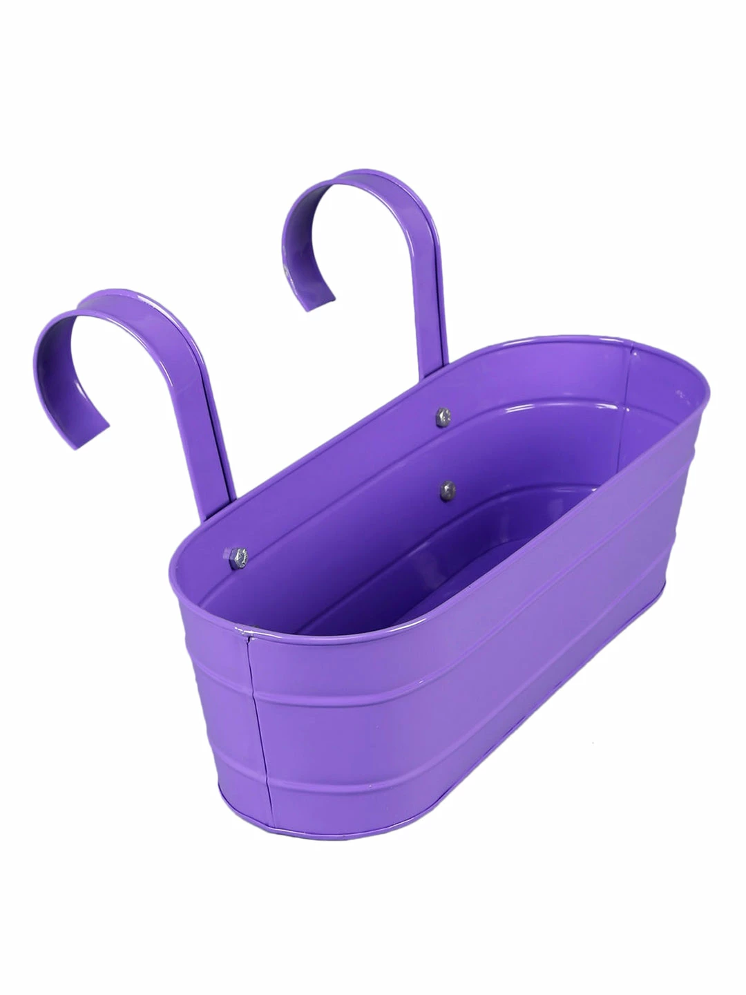 Exotic Flora Set Of Two Oval Railing Planter Large Purple & White Pots & Planters 3 Exotic Flora Set Of Two Oval Railing Planter Large Purple & White Pots & Planters