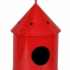 Exotic Flora Pots & Planters Round Hut Bird House Red