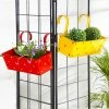 Exotic Flora Set Of Two Polka Dot Rectangle Planter Red & Yellow