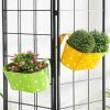 Exotic Flora Set Of Two Polka Dot Oval Railling Planter Big Yellow & Green Pots & Planters