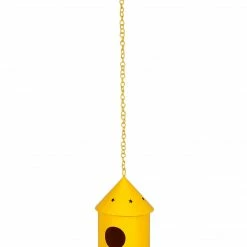 Exotic Flora Round Hut Bird House Yellow Pots & Planters 5 Exotic Flora Round Hut Bird House Yellow Pots & Planters