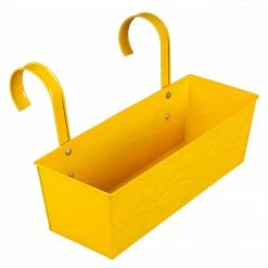 Exotic Flora Pots & Planters Set Of Two 18'' Embossed 'Rectangular Planter Yellow & Red