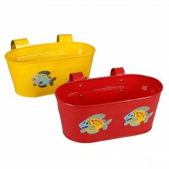 Exotic Flora Set Of Two Fish Tub Yellow & Red