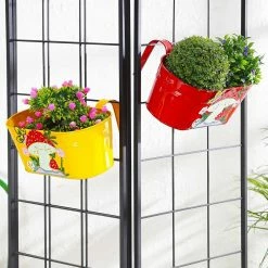 Exotic Flora Set Of Two Mushroom Tub Yellow & Red