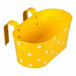 Exotic Flora Set Of Two Polka Dot Oval Railling Planter Big Yellow & Red 5 Exotic Flora Set Of Two Polka Dot Oval Railling Planter Big Yellow & Red